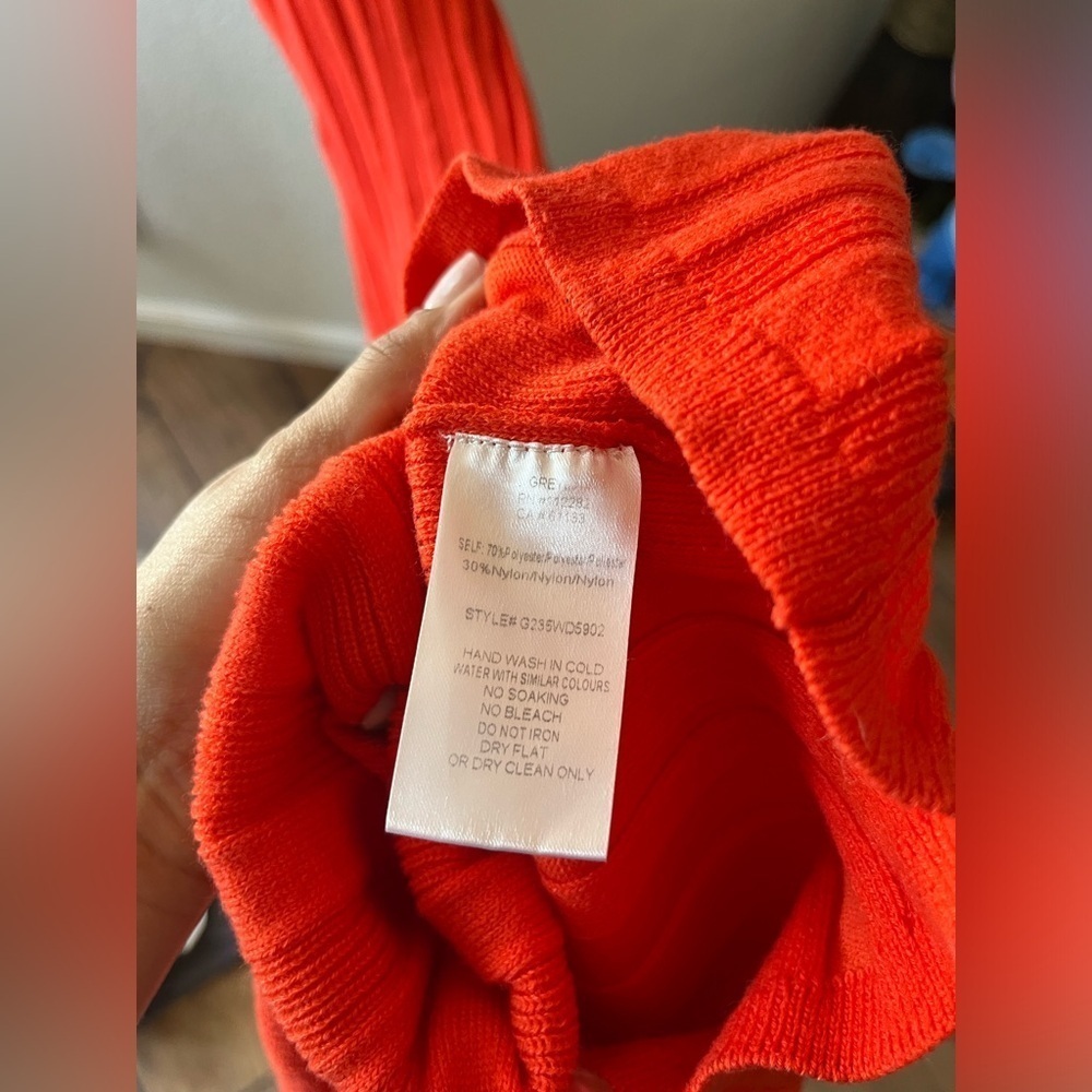 Greylin magan knit tank dress with back cut out fire orange medium - Picture 6 of 8